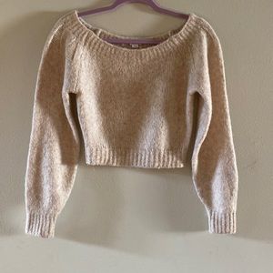 Garage, Cropped Sweater, Tan, Size XS